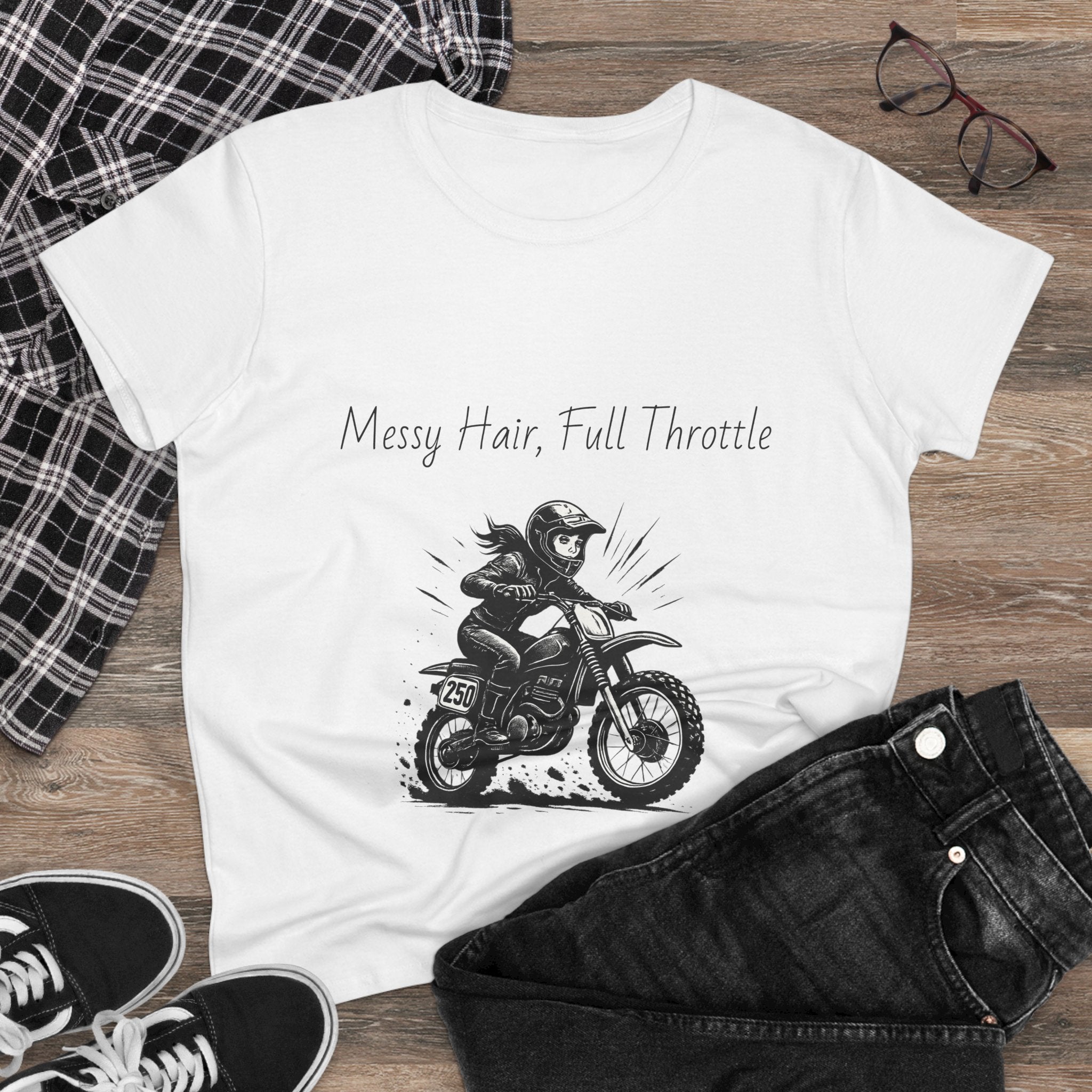 Messy Hair, Full Throttle Women's Tee