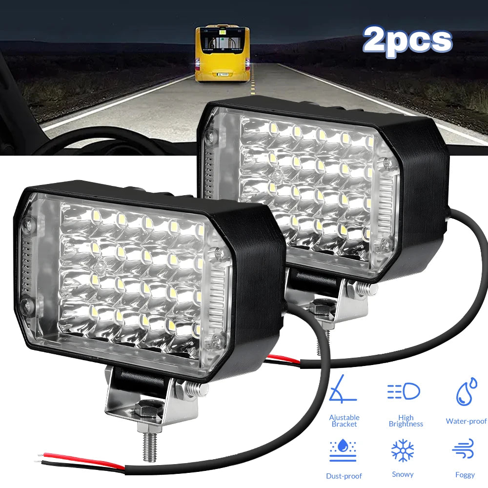 2pcs 800W 4inch LED Work Light Bar