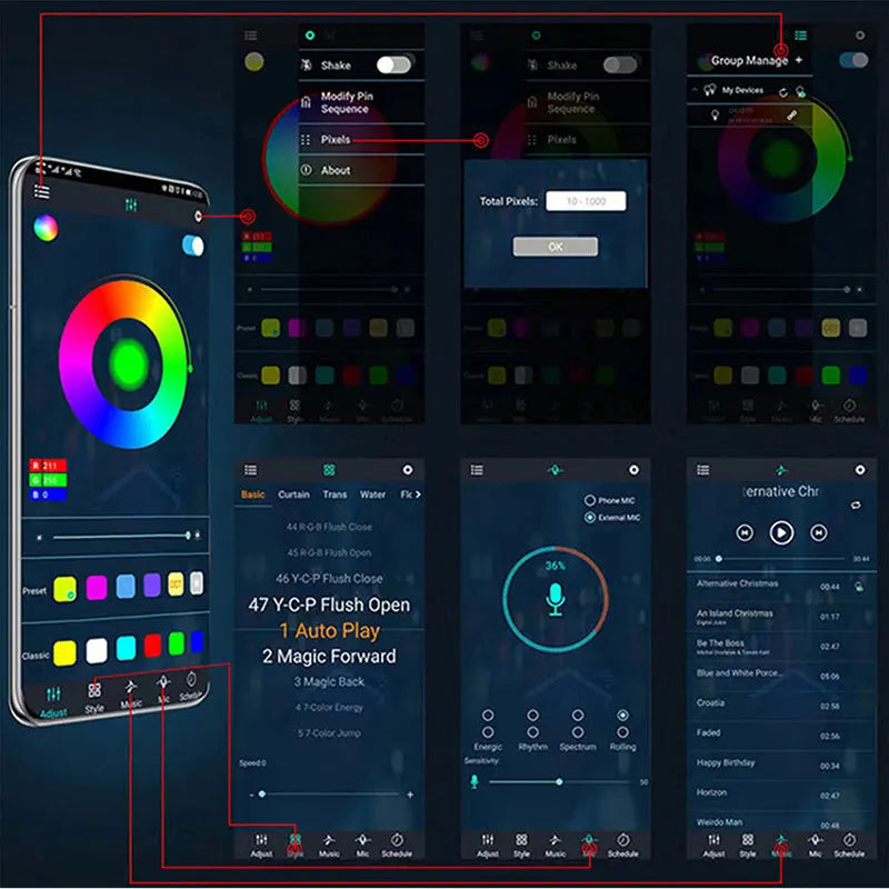 Wheel hub Light Strip Kit